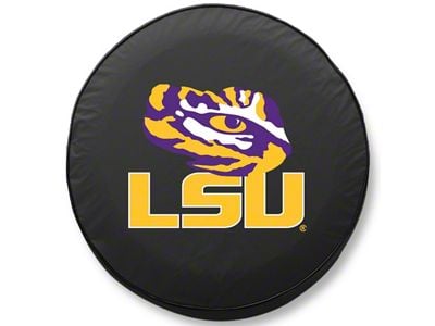 Louisiana State University Spare Tire Cover with Camera Port; Black (18-25 Jeep Wrangler JL)