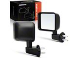 Manual Folding Mirrors; Textured Black (07-18 Jeep Wrangler JK)