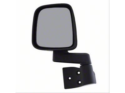Replacement Manual Full Door Mirror; Driver Side (03-06 Jeep Wrangler TJ)