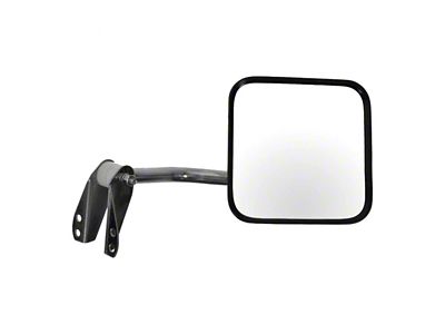 Manual Mirror; Stainless Steel; Driver Side (76-86 Jeep CJ5 & CJ7)