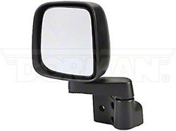 Manual Non-Heated Side Mirror; Driver Side; Black (03-06 Jeep Wrangler TJ)