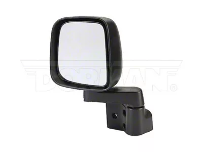 Manual Non-Heated Side Mirror; Driver Side; Black (03-06 Jeep Wrangler TJ)