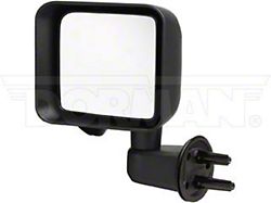 Manual Non-Heated Side Mirror; Driver Side; Black (07-18 Jeep Wrangler JK)