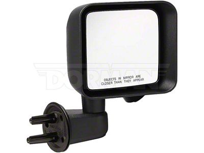 Manual Non-Heated Side Mirror; Passenger Side; Black (07-18 Jeep Wrangler JK)