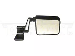Manual Side Mirror with Bracket; Passenger Side; Black (87-93 Jeep Wrangler YJ)