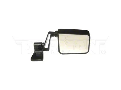 Manual Side Mirror with Bracket; Passenger Side; Black (87-93 Jeep Wrangler YJ)