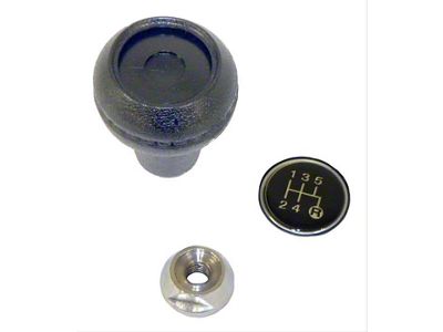 Manual Transmission Shift Knob Kit; Black and Silver (82-86 Jeep CJ5 & CJ7)