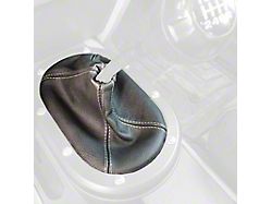Manual Transmission Shifter Boot; Black Leather with Black Stitching (07-10 Jeep Wrangler JK)
