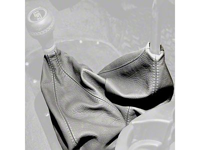 Manual Transmission and Transfer Case Dual Shifter Boot; Tan Leather with Black Stitching (87-95 Jeep Wrangler YJ)