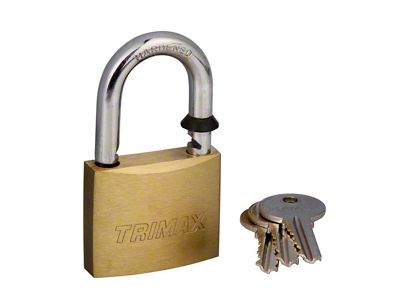 Marine Grade Dual Locking Brass Body Padlock; 7/8-Inch x 1/4-Inch Shackle