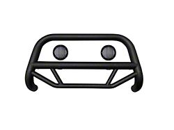Max T Bull Bar with 5.30-Inch Black Round Flood LED Lights; Textured Black (10-18 Jeep Wrangler JK)
