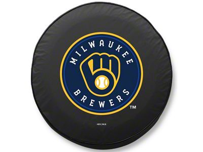 Milwaukee Brewers Spare Tire Cover with Camera Port; Black (18-25 Jeep Wrangler JL)