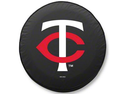 Minnesota Twins Spare Tire Cover; Black (76-18 Jeep CJ7, Wrangler YJ, TJ & JK)