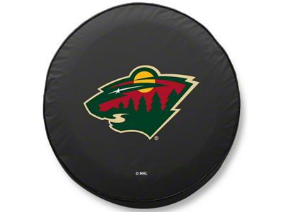 Minnesota Wild Spare Tire Cover with Camera Port; Black (18-25 Jeep Wrangler JL)