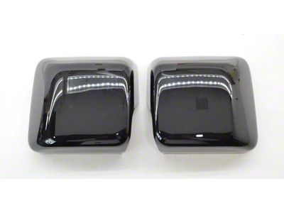 Chrome Delete Mirror Covers; Gloss Black (18-25 Jeep Wrangler JL)