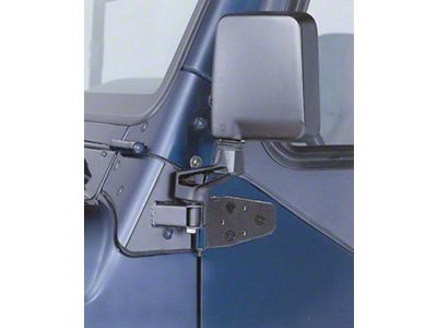 Mirror Relocation Brackets; Black (97-02 Jeep Wrangler TJ)