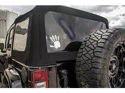 Mirror Wave Hand Emblems; Brushed (07-18 Jeep Wrangler JK)