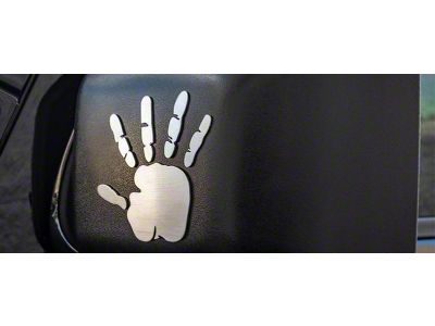 Mirror Wave Hand Emblems; Satin (07-18 Jeep Wrangler JK)