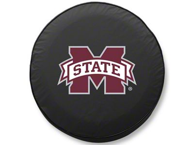 Mississippi State University Spare Tire Cover with Camera Port; Black (18-25 Jeep Wrangler JL)