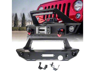 MK Series Winch Stubby Front Bumper; Black (07-18 Jeep Wrangler JK)