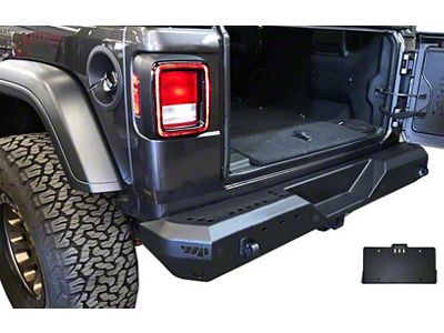 MOD Series Rear Bumper License Plate Mount; Black (18-25 Jeep Wrangler JL)