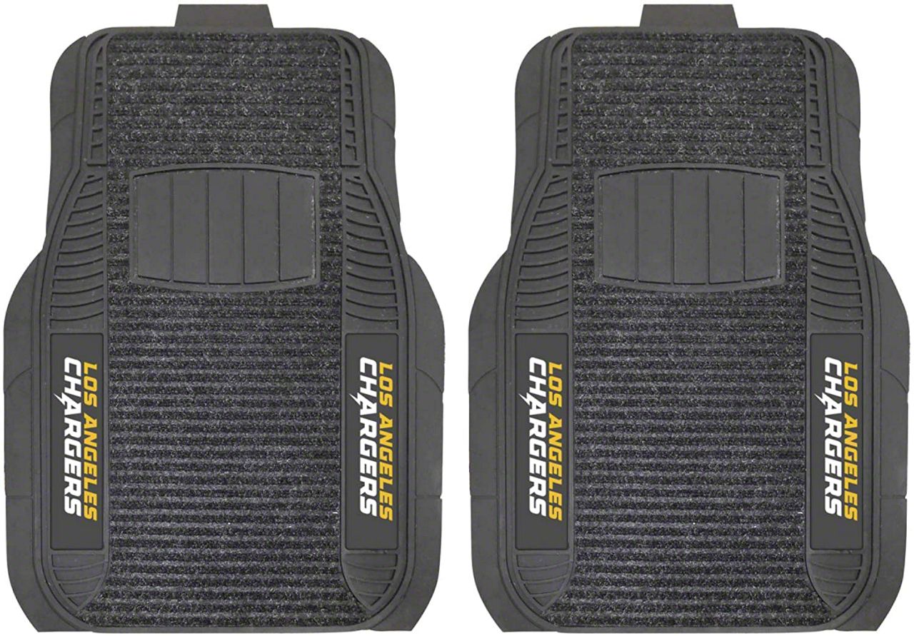 Jeep Wrangler Molded Front Floor Mats with Los Angeles Chargers Logo