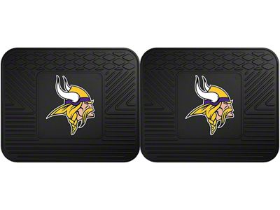 Molded Rear Floor Mats with Minnesota Vikings Logo (Universal; Some Adaptation May Be Required)