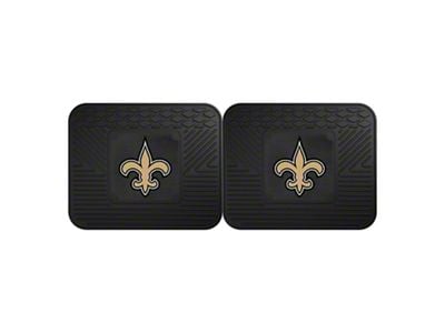 Molded Rear Floor Mats with New Orleans Saints Logo (Universal; Some Adaptation May Be Required)