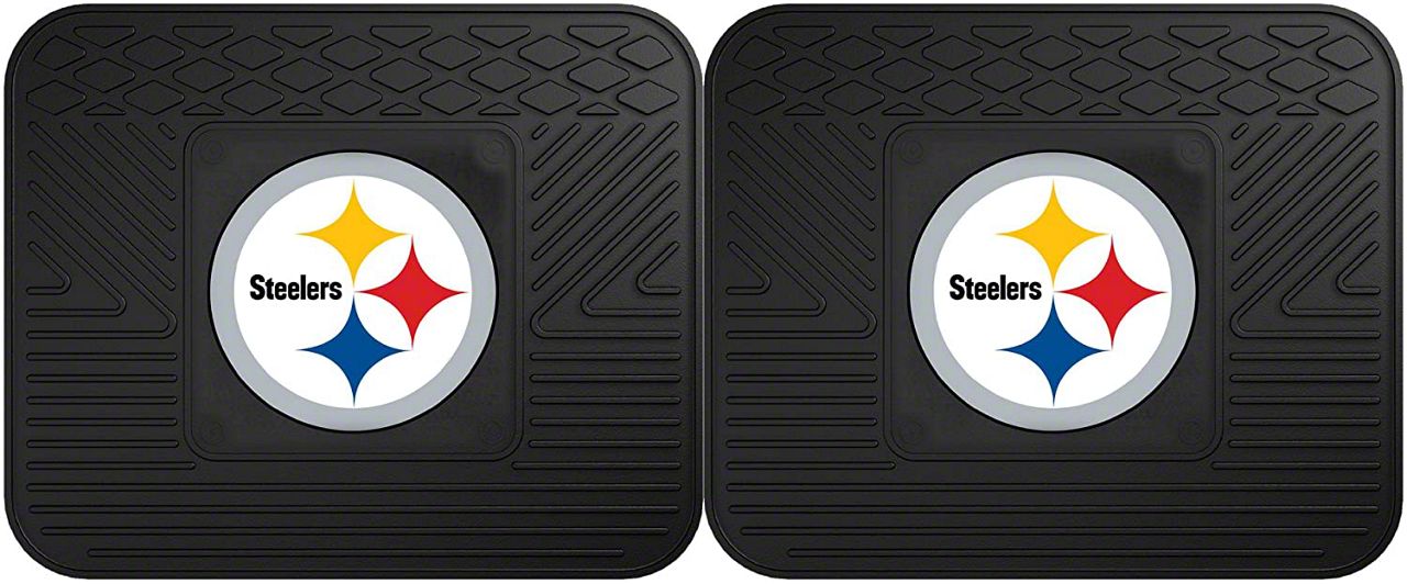 Jeep Wrangler Molded Rear Floor Mats with Pittsburgh Steelers Logo