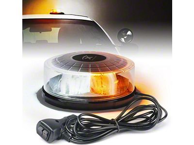Moon Beam Series 24-LED Strobe and Rotating Beacon Light; White and Amber (Universal; Some Adaptation May Be Required)