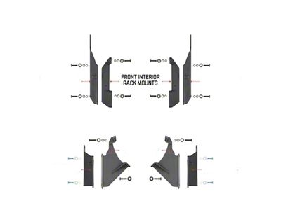 Go Rhino SRM Roll Bar Mounting Kit; Textured Black (07-18 Jeep Wrangler JK)