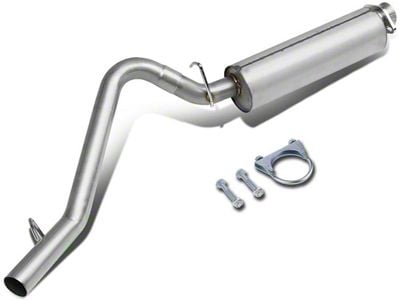 Muffler Catback Exhaust System; Single Tip; Stainless Steel (00-06 Jeep Wrangler TJ)