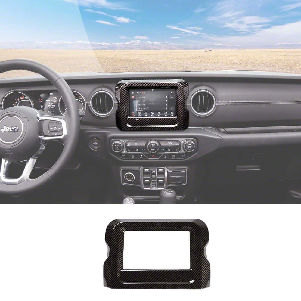 Jeep Wrangler Navigation Panel Cover Trim; Black Carbon Fiber (18-23 ...