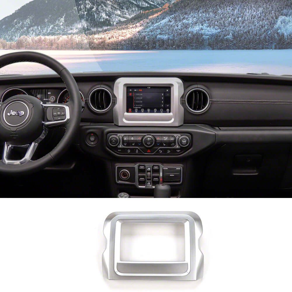 Jeep Wrangler Navigation Panel Cover Trim; Silver (18-23 Jeep Wrangler ...