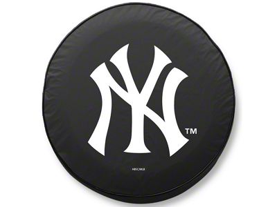 New York Yankees Spare Tire Cover with Camera Port; Black (18-25 Jeep Wrangler JL)