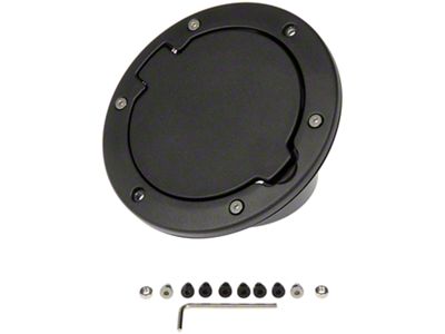 Non-Locking Fuel Door; Black (07-18 Jeep Wrangler JK)