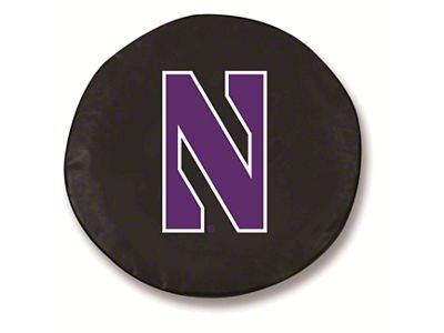 Northwestern University Spare Tire Cover with Camera Port; Black (18-25 Jeep Wrangler JL)