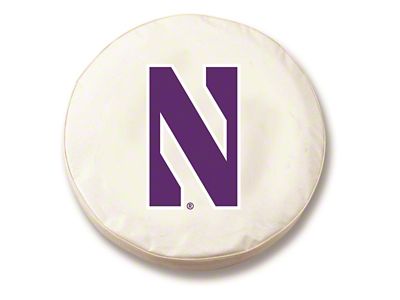 Northwestern University Spare Tire Cover; White (66-18 Jeep CJ5, CJ7, Wrangler YJ, TJ & JK)