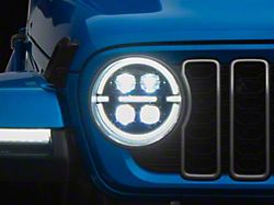 AlphaRex NOVA-Series LED Projector Headlights; Alpha Black Housing; Clear Lens (18-25 Jeep Wrangler JL)
