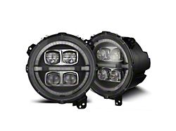 AlphaRex NOVA-Series LED Projector Headlights; Black Housing; Clear Lens (18-26 Jeep Wrangler JL)