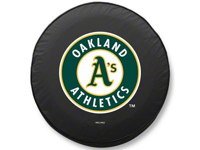 Oakland Athletics Spare Tire Cover with Camera Port; Black (18-25 Jeep Wrangler JL)