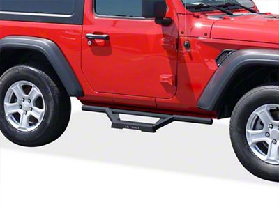 Octagon Tube Drop Style Nerf Side Step Bars; Black (18-25 Jeep Wrangler JL 2-Door)