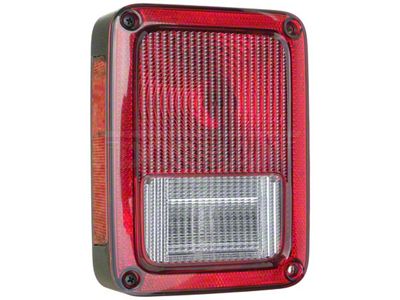 OE Style Tail Light; Chrome Housing; Red/Clear Lens; Driver Side (07-18 Jeep Wrangler JK)
