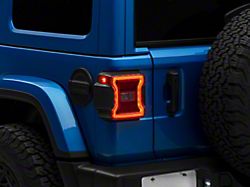 OEM Style Tail Light; Chrome Housing; Red Clear Lens; Driver Side (18-25 Jeep Wrangler JL w/ Factory LED Tail Lights & w/o Blind Spot)