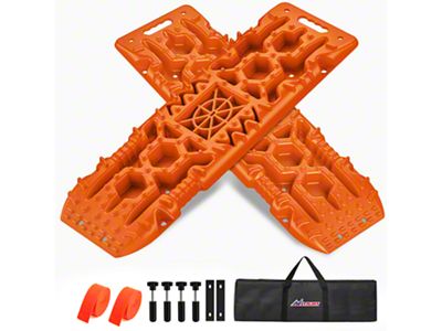 Off-Road Recovery Traction Board Kit with Jack Lift Base; Orange