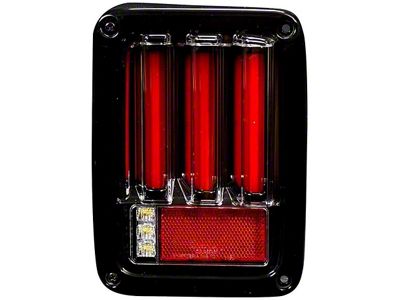 OLED Bar-Style LED Tail Lights; Black Housing; Smoked Lens (07-18 Jeep Wrangler JK)