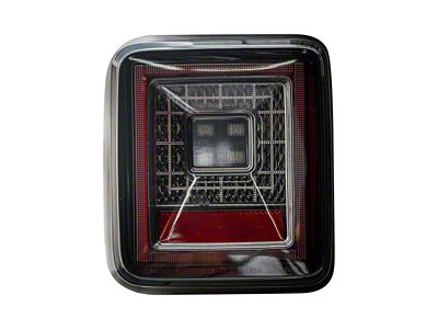 OLED Tail Lights; Black Housing; Smoked Lens (18-25 Jeep Wrangler JL w/ Factory Halogen Tail Lights)
