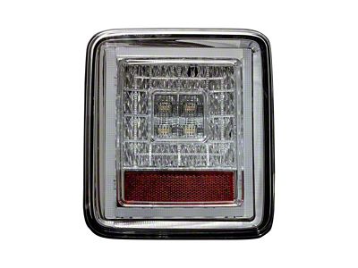 OLED Tail Lights; Chrome Housing; Clear Lens (18-25 Jeep Wrangler JL w/ Factory Halogen Tail Lights)