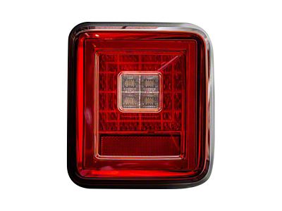 OLED Tail Lights; Chrome Housing; Red Lens (18-25 Jeep Wrangler JL w/ Factory Halogen Tail Lights)