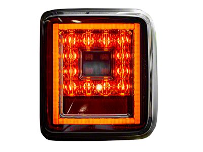 OLED Tail Lights; Black Housing; Smoked Lens (18-25 Jeep Wrangler JL w/ Factory Halogen Tail Lights)